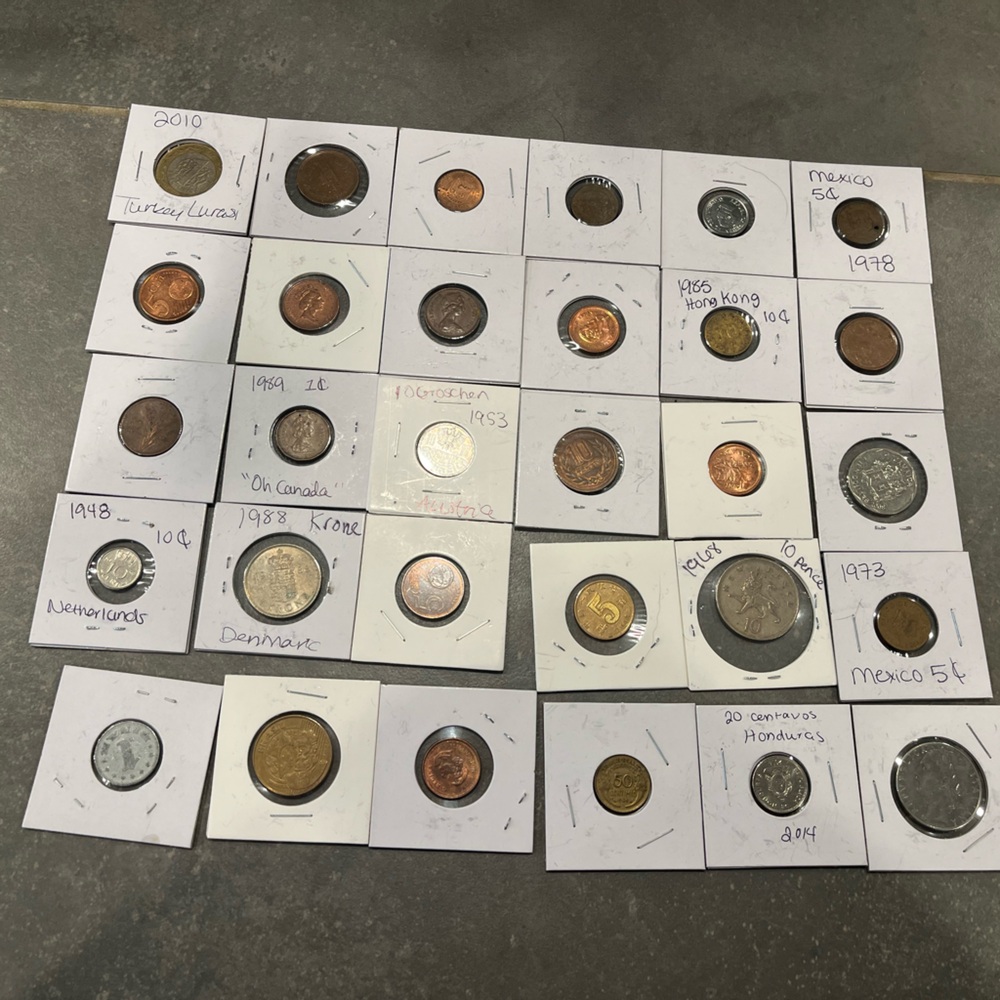 30 Foreign Coins Lot From Estate Collection As Pictured